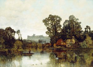 De rivier de Theems met uitzicht op Windsor Castle