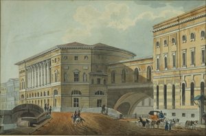 Uitzicht op de Paleiskade in Sint-Petersburg, Eerste kwart van de 19e eeuw door Karl Ivanovich Kolmann