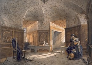 Gevangenis van Koning Erik XIV, zoon van Gustav I, in Gripsholm, pub. ca. 1853-64 door Karl Johann Billmark