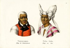 Tammeamea 1e - Koning van Hawaï, 1824 door Karl Joseph Brodtmann