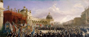 Hulde van de zangers van Oostenrijk aan het keizerlijk paar op 27 april 1879 door Karl Karger