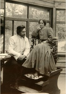 De auteur Leonid Andreyev met zijn vrouw Alexandra Michailovna