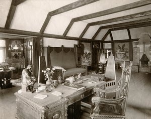 De studeerkamer van de Russische auteur Leonid Andreyev, begin 20e eeuw door Karl Karlovich Bulla