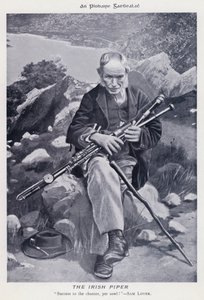 De Ierse doedelzakspeler (zwart-wit foto)