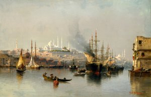Uitzicht op Constantinopel vanaf de Gouden Hoorn door Karl Kaufmann