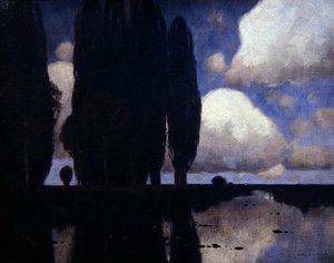 Rijnlandscène door Karl Kustner