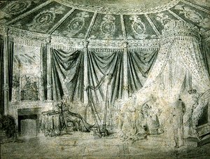 De slaapkamer van keizerin Josephine in Rueil-Malmaison