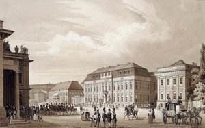 Unter Den Linden, Berlijn, ca.1840 door Karl Loeillot de Mars