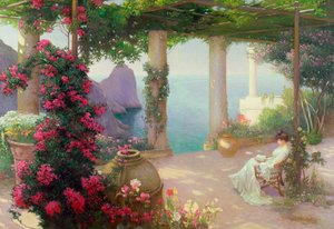 Het terras, Capri door Karl Maria Schuster