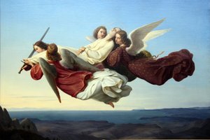 Het lichaam van Sint-Catharina van Alexandrië, door engelen naar het paradijs gebracht door Karl Mucke