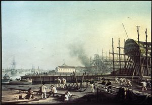 De scheepswerf van de admiraliteit in Sint-Petersburg