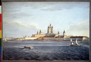Het Smolny-klooster in Sint-Petersburg door Karl Pavlovich Beggrov