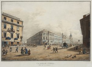 Uitzicht op de Sadovaya-straat in Sint-Petersburg door Karl Pavlovich Beggrov