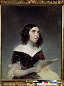 Portret van operazangeres Anna Petrova (1816-1901) door Karl Pavlovich Bryullov