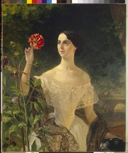 Portret van gravin Sophia Bobrinskaya, geboren Samoylova. Schilderij van Karl Pavlovich Briullov door Karl Pavlovich Bryullov