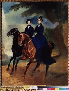 Portret van keizerin Alexandra Fjodorovna met haar dochter door Karl Pavlovich Bryullov