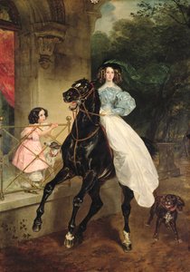 De amazone, portret van Giovanina en Amacilia Paccini, pupillen van gravin Samoilova