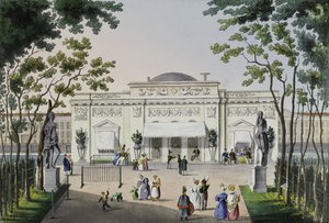 Café in de Zomertuin in Sint-Petersburg, eerste helft van de 19e eeuw door Karl Petrovich Beggrov