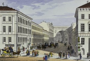 Millionnaya-straat en Kotomin-huis in Sint-Petersburg, eerste helft van de 19e eeuw door Karl Petrovich Beggrov