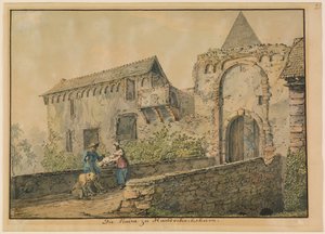 Ruïne van de Tiefburg in Handschuhsheim door Carl Philipp Fohr
