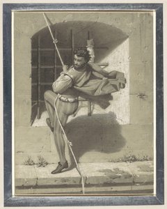 Benvenuto Cellini ontvlucht de Engelenburcht te Rome aan een koord van aaneengeknoopte doeken