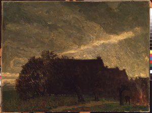 Een dorp in de herfst door Karl Wendel