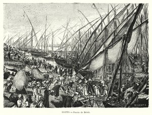 Kades aan de rivier de Nijl bij Bulaq, Caïro, Egypte