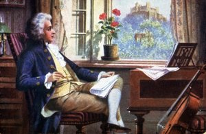Mozart in Salzburg door Karl or Carl the Younger Schweninger
