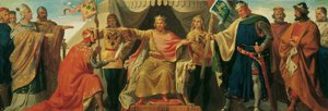 Friedrich Barbarossa verleent Heinrich Jasomirgott en Heinrich de Leeuw