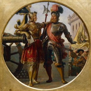 Keizer Maximiliaan I en Georg von Frundsberg door Karl von Blaas