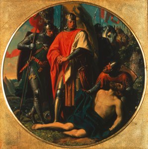 Rudolf I van Habsburg bij het lijk van Ottokar bij Dürnkrut 1278 door Karl von Blaas