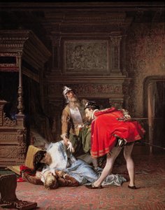 Een scène van de Bartholomeusnacht door Karlis Fridikh Huns