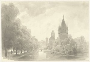 Stadswal met torens door Kasparus Karsen (possibly)