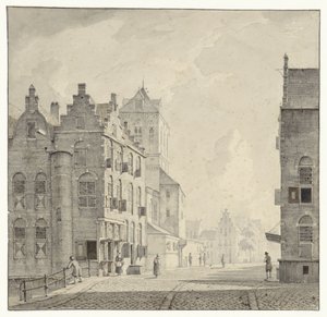 Op de markt in Delft door Kasparus Karsen