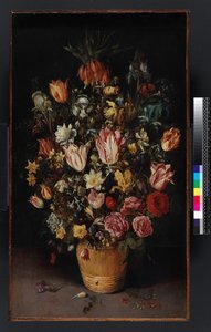 Kuip met bloemen, 1614 door Kasper or Gaspar van den Hoecke