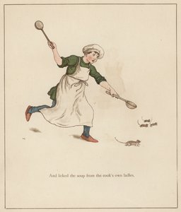 Kate Greenaway illustratie voor De rattenvanger van Hamelen door Robert Browning door Kate (after) Greenaway