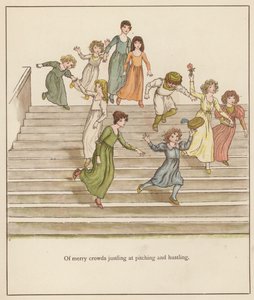 Kate Greenaway illustratie voor De rattenvanger van Hamelen door Robert Browning door Kate (after) Greenaway