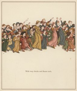 Kate Greenaway illustratie voor De rattenvanger van Hamelen door Robert Browning door Kate (after) Greenaway