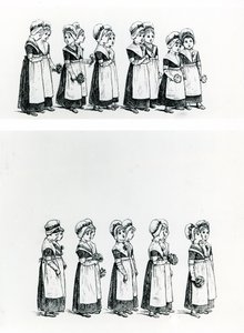 Liefdadigheidskinderen, ca. 1880 door Kate Greenaway