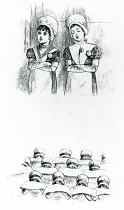 Liefdadigheidskinderen, ca. 1880 door Kate Greenaway