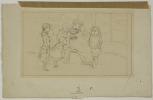 Groep kinderen door Kate Greenaway