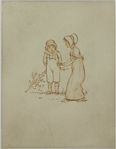 Kleine jongen en meisje door Kate Greenaway