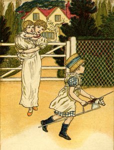 Rijd een haan-paard geïllustreerd door Kate Greenaway