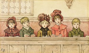 Zingen in de kerk door Kate Greenaway