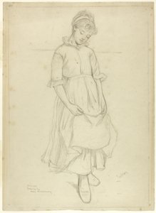 Staand meisje door Kate Greenaway
