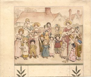 Straatvoorstelling door Kate Greenaway