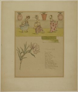 Studie voor Tip a Toe, uit Marigold Garden door Kate Greenaway