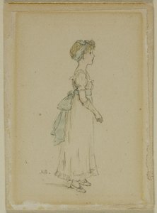 Jong Meisje met Blauwe Linten door Kate Greenaway