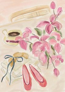 Stilleven in aquarel met ballerina’s