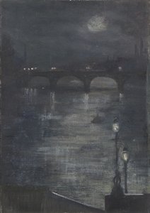 Maanlicht op de Theems, Londen door Katherine Sophie Dreier